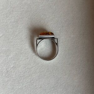 Sterling Silver and Amber Ring